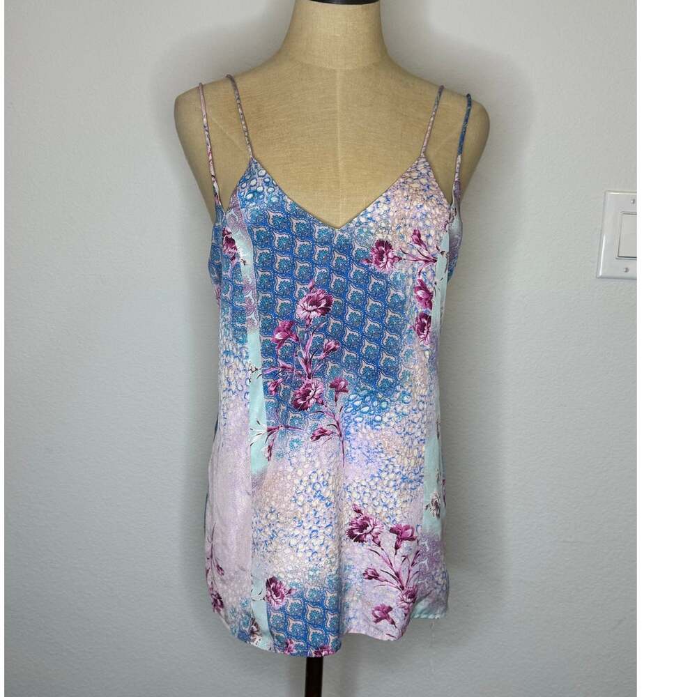 Skies are Blue Spaghetti Strap Top Shirt Blue Pink Women size S